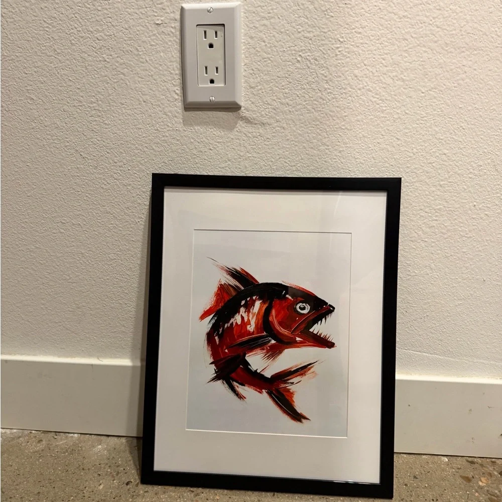 Framed Red Fish Art Print